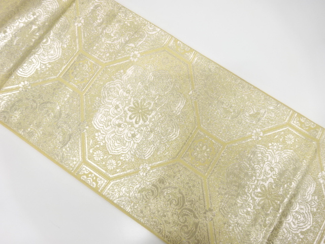 JAPANESE FUKURO OBI / WOVEN FLOWER SHOKKOMON PATTERN